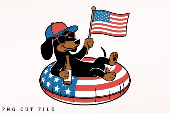 4th of July Animal Funny Cute Dog PNG Cl: A Festive Design Asset