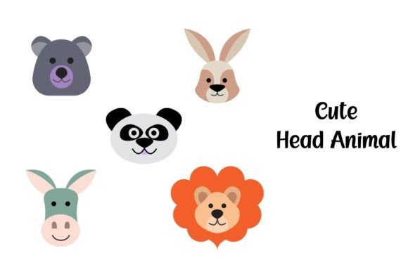 Adorable Graphics: The Cute Head Animal Set