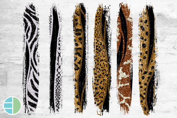 Animal Print PNG Brush Strokes Glitter: Bold, Static Graphics for Dynamic Projects