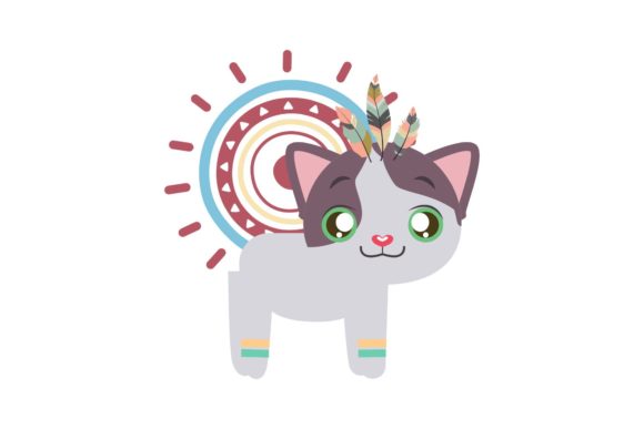 Boho Sun and Cat Animal: A Playful Asset for Creative Brands
