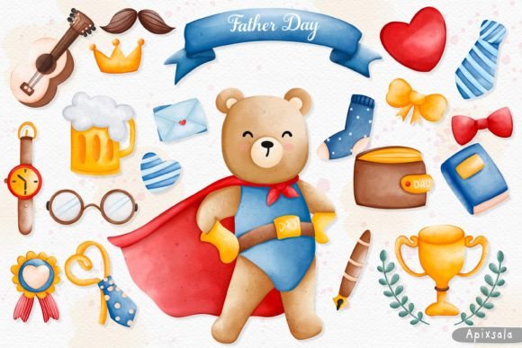 Charming Animal Dads: A Watercolor Collection for Father's Day