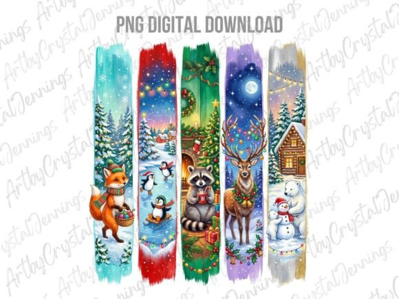 Christmas Holiday Brushstroke Animal PNG: Unwrap Creative Joy