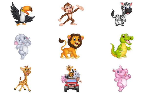 Playful Jungle Animals Driving Cars: A Design Asset