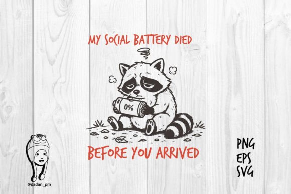 Sarcastic Animal PNG, Racoon-My Social: Snarky Style for Your Brand