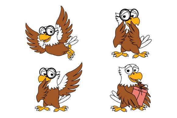 The Cute Eagle Animal Cartoon Graphic: A Designer's Playful Asset