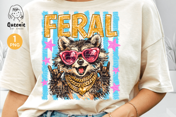 Unleash Wild Energy: The Feral Raccoon Summer Animal Design