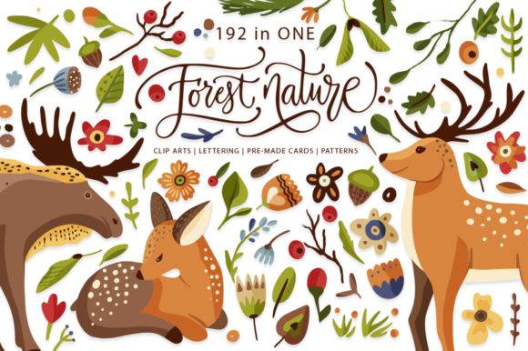 Unlock Enchanting Designs with Forest Nature: Animal & Flora Set