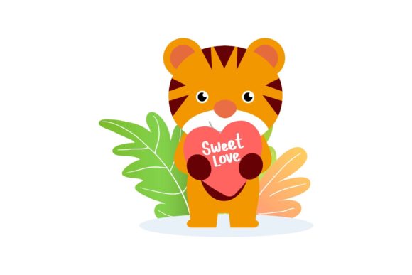 Valentine Happy Animal Holding Heart: A Font for Projects That Need a Hug