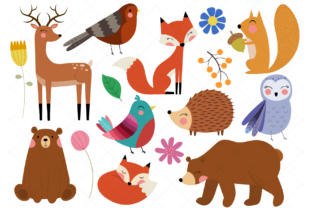 Woodland Animals Clip Art Forest Animal for Your Projects