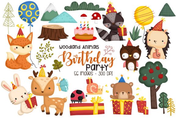 Woodland Cute Animal Birthday Clipart: A Design Asset Guide